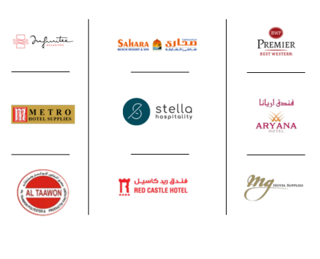 Logos of various hospitality businesses