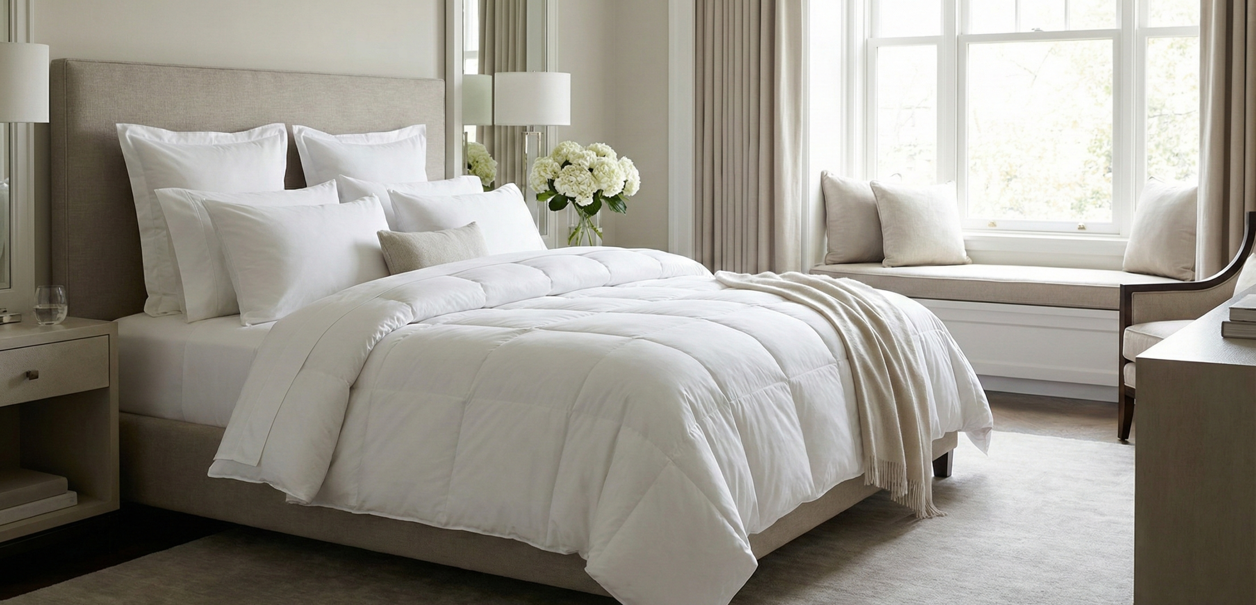 Luxury hotel bedding enhancing guest sleep comfort