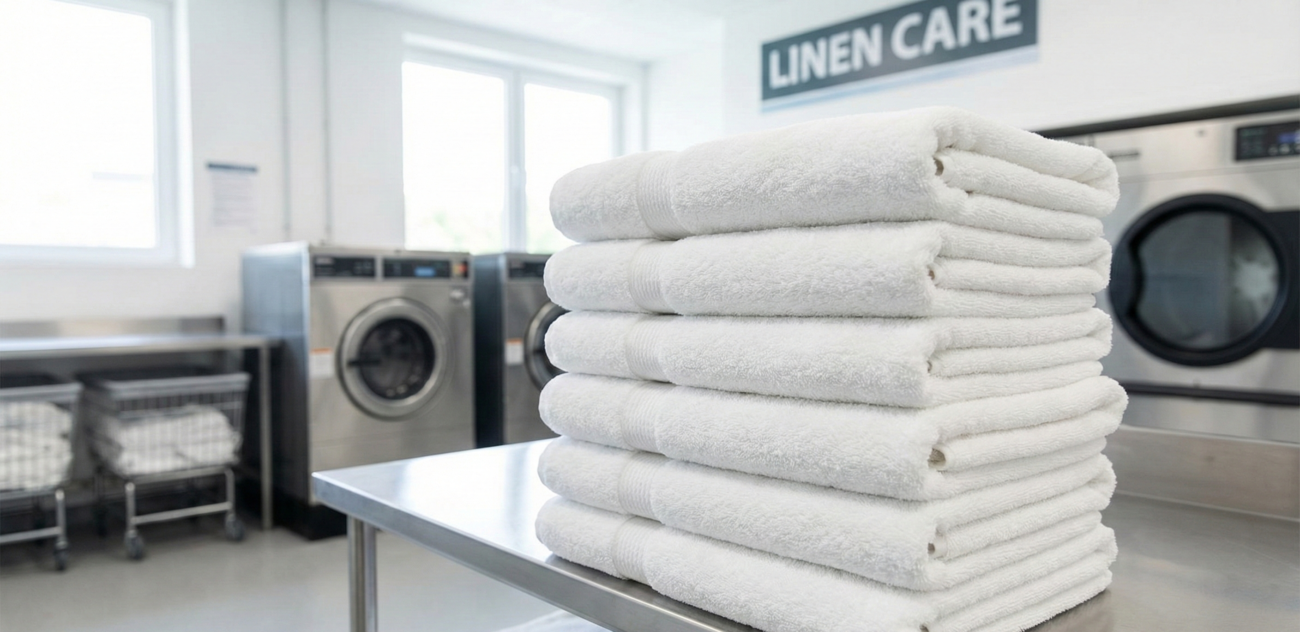 How to keep hotel towels white in commercial laundry