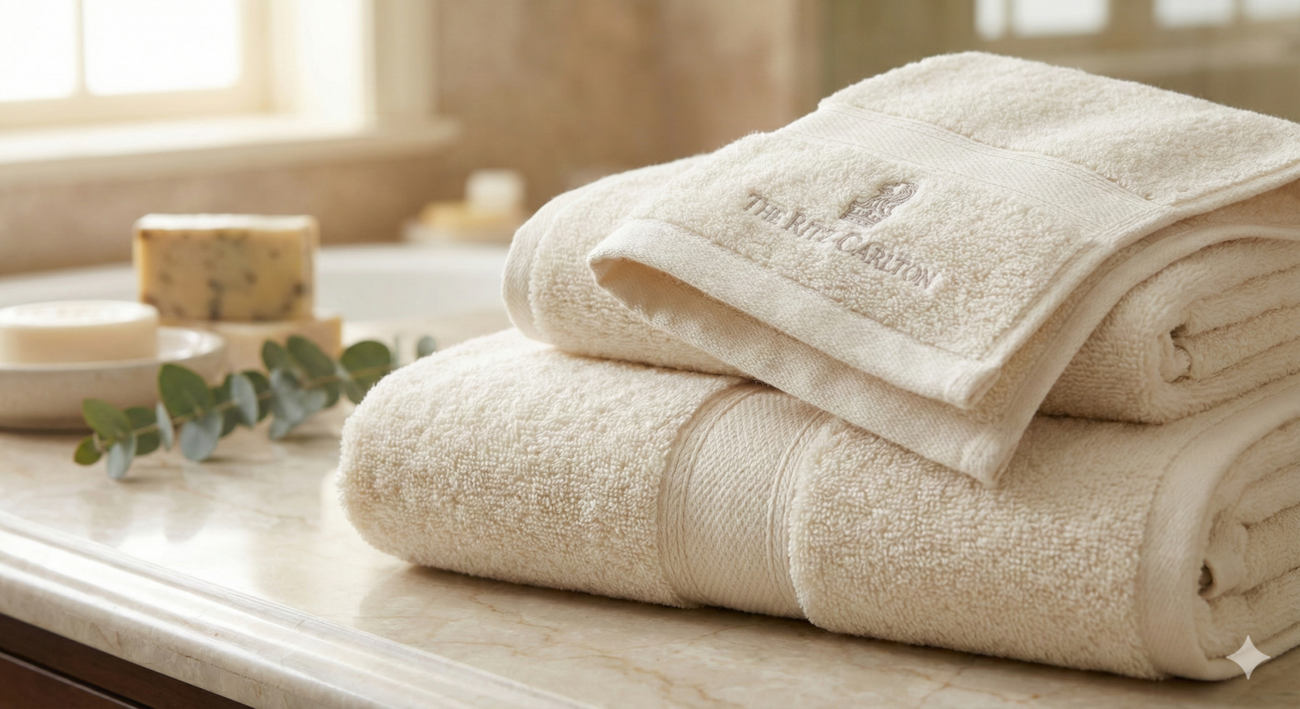 What Makes Hotel Towels Durable? Materials, Weaves & Care Tips 8 Close-up of luxury hotel towels showing terry loop weave and durable fibers
