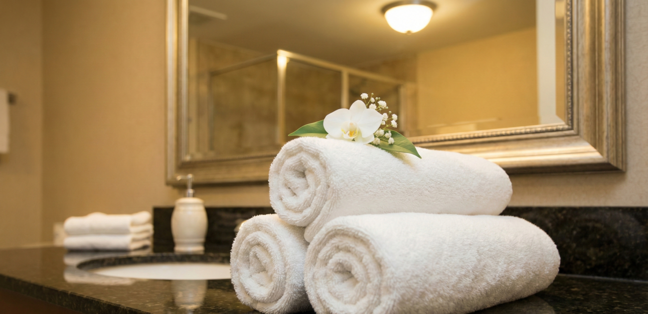 Luxury hotel towels creating memorable guest experience