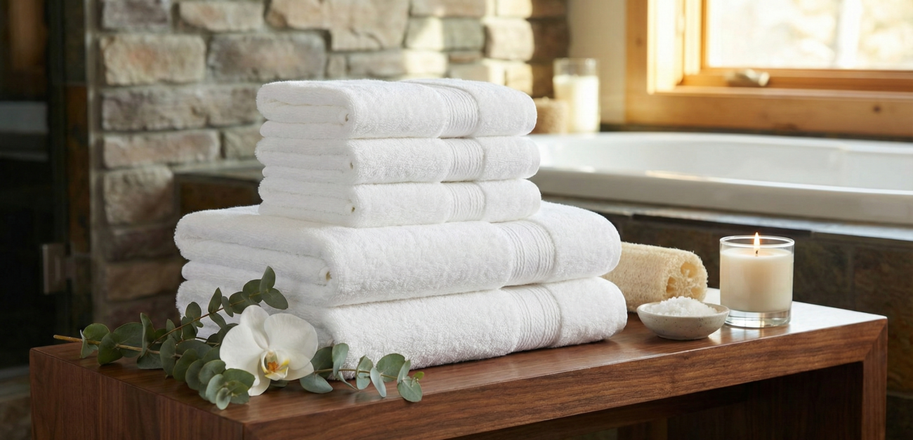 Plush hotel towels enhancing guest experience and luxury