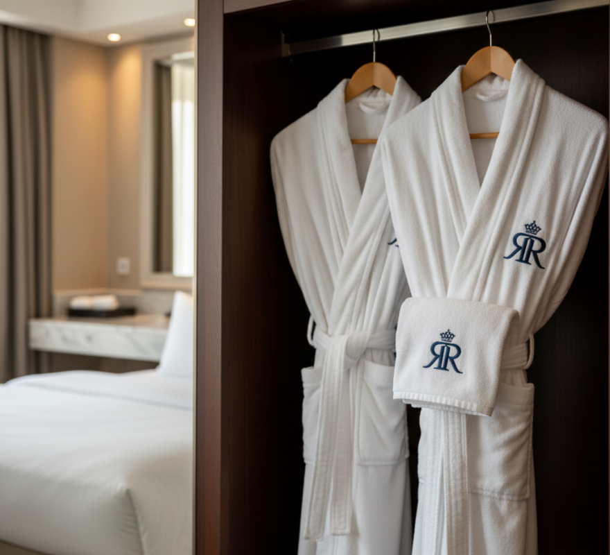 Hotel logo towels for branding