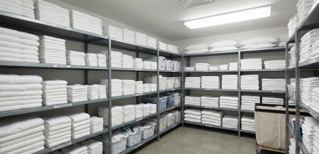 Correct storage helps extend the life of hotel linens