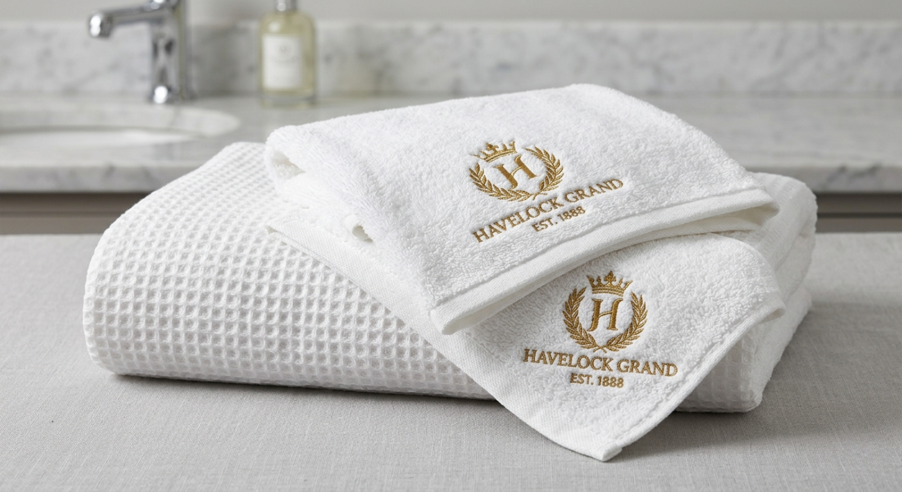 Luxury Hotel Bath Linen Solutions for UAE Properties 2 Consistent branding across hotel textile solutions range