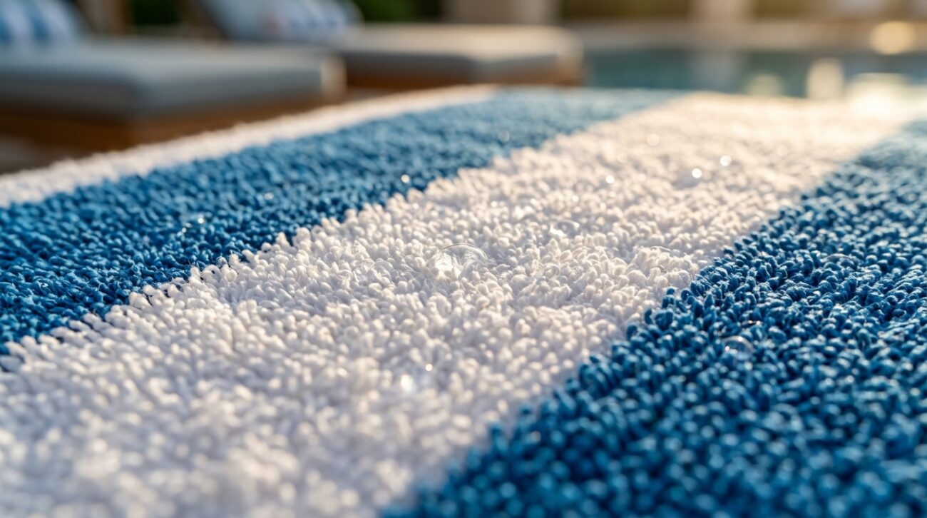 Beach Resort Pool Towels: What 5-Star Resorts Look for in a Bulk Supplier 1 Premium commercial-grade pool towel fabric for UAE beach resorts